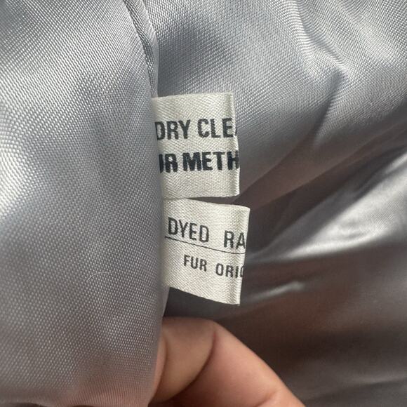 Vintage Real 100% Dyed Rabbit Fur Coat Jacket Thick Made In Hong Kong Size Large - Picture 4 of 11